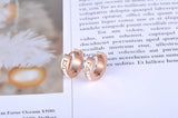 CZ Hoop Earrings Crystal Jewelry Stainless Steel Rose Rhinestone Earrings
