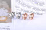 CZ Hoop Earrings Crystal Jewelry Stainless Steel Rose Rhinestone Earrings