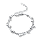 Women's Stainless Steel Star Ball Chain Link Bracelet