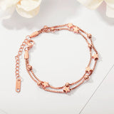 Women's Stainless Steel Star Ball Chain Link Bracelet