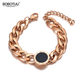 316L Stainless Steel Big Thick Chain Bracelet For Women