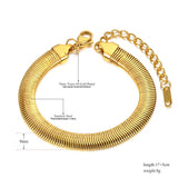 Stainless Steel Wide Thick Snake Chain Bracelet Punk Vintage BB21113