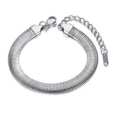 Stainless Steel Wide Thick Snake Chain Bracelet Punk Vintage BB21113