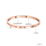 CZ Crystal 4mm Cuff Bangle Love Titanium Stainless Bracelet