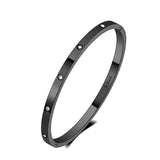 CZ Crystal 4mm Cuff Bangle Love Titanium Stainless Bracelet