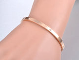 CZ Crystal 4mm Cuff Bangle Love Titanium Stainless Bracelet