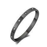 6mm CZ Crystal Cuff Bangle Titanium Bracelet