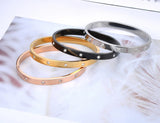 6mm CZ Crystal Cuff Bangle Titanium Bracelet