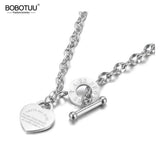 Neo-Gothic Stainless Steel Love Heart Charm Pendant Necklace