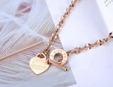 Neo-Gothic Stainless Steel Love Heart Charm Pendant Necklace
