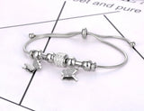 Stainless Steel Snake Chain Butterfly Charm Bracelet for Women