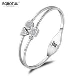 Roman Numerals Geometry Rhinestone Cuff Bangle Bracelet