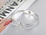 Roman Numerals Geometry Rhinestone Cuff Bangle Bracelet