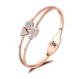 Roman Numerals Geometry Rhinestone Cuff Bangle Bracelet