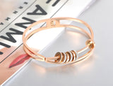 Romantic Stainless Steel Cubic Zirconia Cuff Bangles