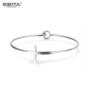 Romantic Cross Cuff Bracelets & Bangles For Women