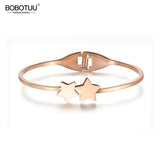Double Star Cuff Bracelet Titanium Steel BB18044