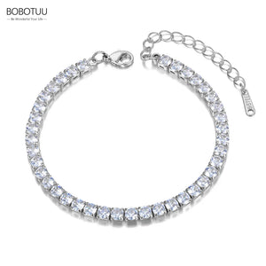 Sparkling CZ Crystal Bracelet Bangle Stainless Steel Bohemia Beach BB2