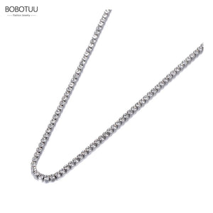CZ Crystal Charm Necklace Stainless Steel Chain Bohemia Beach Pendant