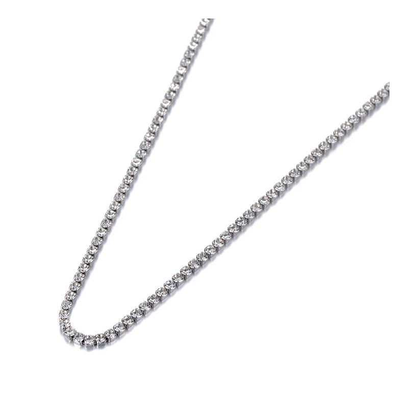 CZ Crystal Charm Necklace Stainless Steel Chain Bohemia Beach Pendant