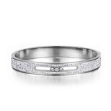 Sparkling Rhinestone Bangles for Women CZ Crystal Wedding Bangle