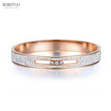 Sparkling Rhinestone Bangles for Women CZ Crystal Wedding Bangle