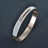 Sparkling Rhinestone Bangles for Women CZ Crystal Wedding Bangle