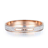Sparkling Rhinestone Bangles for Women CZ Crystal Wedding Bangle