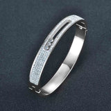 Sparkling Rhinestone Bangles for Women CZ Crystal Wedding Bangle