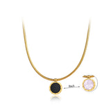 Stainless Steel Torques Necklace 18K Plated Roman Numeral Pendant Necklace