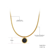 Stainless Steel Torques Necklace 18K Plated Roman Numeral Pendant Necklace