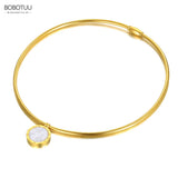 Stainless Steel Torques Necklace 18K Plated Roman Numeral Pendant Necklace