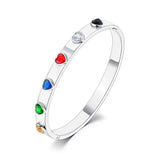 Heart Bangle Bracelet Titanium Stainless Steel 18K CZ Women