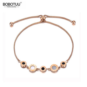 Titanium Steel Chain Bracelet Roman Numerals BB2001
