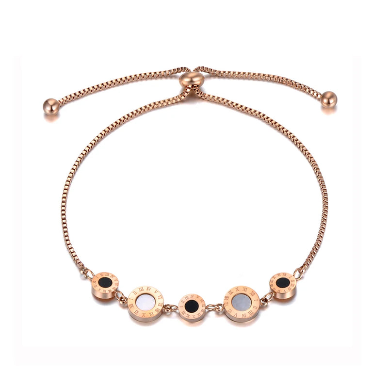 Titanium Steel Chain Bracelet Roman Numerals BB2001