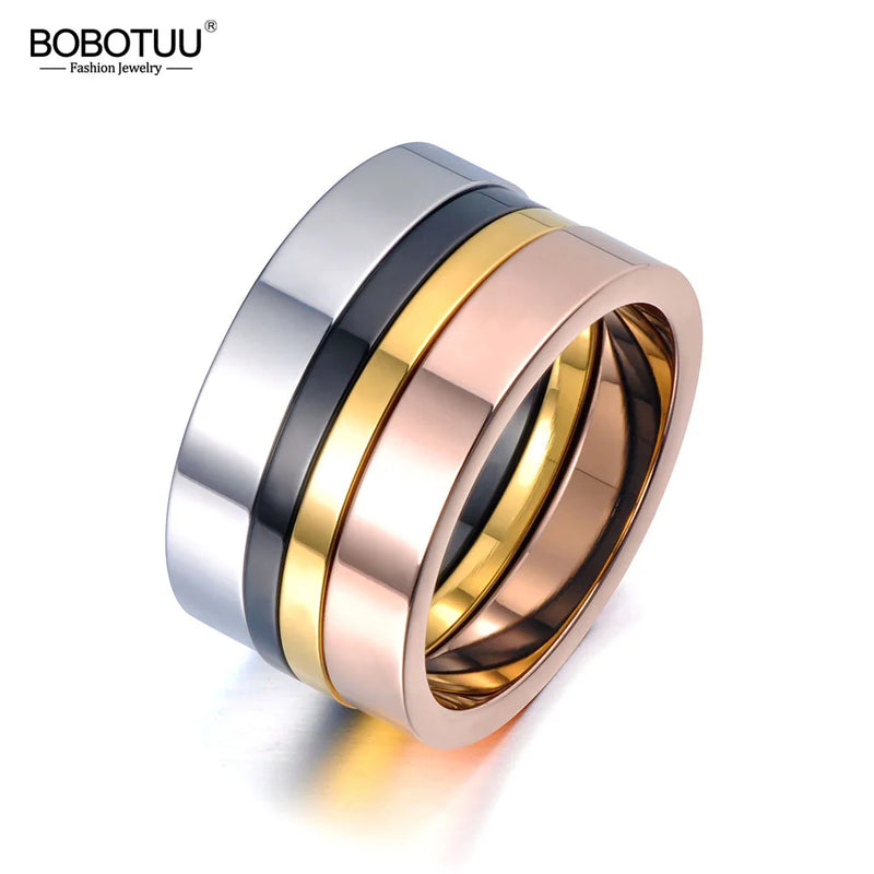 Colorful Rings Jewelry Titanium Stainless Steel Wedding Engagement