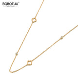 Hollow Flower Charm Choker Necklace Rose CZ Crystal Pendant