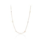 Hollow Flower Charm Choker Necklace Rose CZ Crystal Pendant
