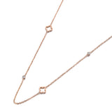 Hollow Flower Charm Choker Necklace Rose CZ Crystal Pendant