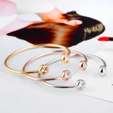 Rose Gold/Gold/Silver Open Women Bangles Classic Wedding Cuff Bracelets