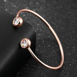 Rose Gold/Gold/Silver Open Women Bangles Classic Wedding Cuff Bracelets