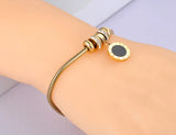 Stainless Steel Zirconia Charm Bracelet Roman Numeral Chain Link Bohemia BB21067