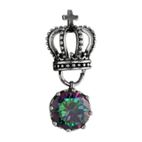 S925 Silver Crown Purple Necklace Sweater Chain