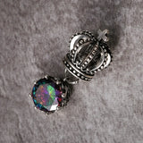 S925 Silver Crown Purple Necklace Sweater Chain