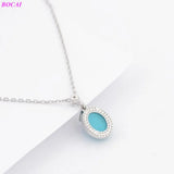S925 Silver Turquoise Drop Necklace for Women