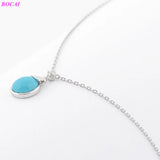 S925 Silver Turquoise Drop Necklace for Women
