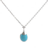 S925 Silver Turquoise Drop Necklace for Women