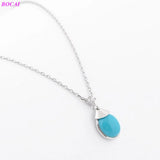 S925 Silver Turquoise Drop Necklace for Women