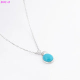 S925 Silver Turquoise Drop Necklace for Women