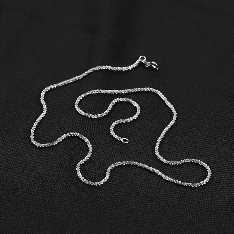 S925 Silver Glitter Sparkling Cauliflower Necklace